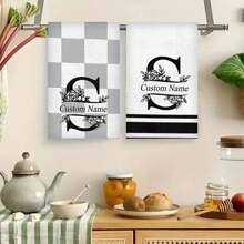 مجموعة منشفة مطبخ مخصصة مخططة من الألياف الدقيقة وأدوات المائدة، منشفة شاي للمائدة، هدية عيد الميلاد وعيد الشكر، ديكور المنزل والاكسسوارات، مجموعة ديكور المنزل، ضرورية للشقة، هدية ترحيب بالمنزل الجديد، هدية للنساء والأمهات والجدات والزوجات، ديكور جمالي لمنشفة الاستحمام لصالون التجميل والفندق والرياضة، مستلزمات المنزل، منشفة، العناية بالبشرة - متعدد الألوان - مشاهدة 10