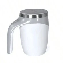 Taza de mezcla eléctrica automática inteligente de acero inoxidable, taza de café con rotación magnética que se revuelve sola para café y leche - Blanco - Ver 5