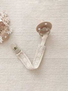 婴儿蕾丝奶嘴夹链，婴儿奶嘴牵引带蕾丝，婴儿牙胶小玩具防掉链，塑料奶嘴挂带