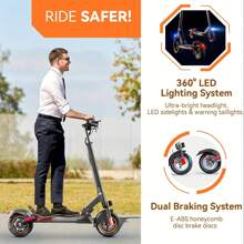 Adult Electric Scooter (Folding Scooter With Seat), 48V/12Ah Large Capacity Battery, 200W Brushless Motor, Range 20-30KM, Colorful Display, 10-Inch Tires, Charging Time 6-8 Hours, A Good Gift For Your Friends At Christmas And New Year. - UK Plug(220-240V) - View 6