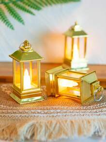 1 szt. Miniaturowa, ręczna, dekoracyjna lampka LED, zasilana bateryjnie, mała lampka nocna do dekoracji domu, lampka ozdobna ze świecą LED, mała lampka wiatrowa do dekoracji biurka, odpowiednia do dekoracji przyjęć, stołu jadalnego, lampionów ślubnych, oświetlenia do dekoracji stołu świątecznego