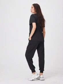 1 套护士制服，多种颜色可选，适用于医院、兽医诊所、美容院的吸湿排汗休闲手术服，V 领舒适手术服上衣和裤子