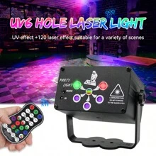 1PC KTV Atmosphere Lamp, Laser Pattern Laser Effect Lamp, New Black Light UV Lamp, DJ Stage Lamp, Disco Party Lamp, Birthday Party Laser Lamp, Music Sound Control Festival Party Projection Lamp, Family Party Party Flash, USB Party Atmosphere Lamp, Festival Party Lamp, With Remote Control Dance Table Lamp, With Sound Control Festival Party Lamp, Suitable For Disco Clubs, Shopping Malls, Stage Performances, Gyms, KTV Festival Events, New Year's Day, Christmas, Halloween, Various Party Decoration Lighting Fixtures - Black - View 8