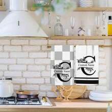 مجموعة منشفة مطبخ مخصصة مخططة من الألياف الدقيقة وأدوات المائدة، منشفة شاي للمائدة، هدية عيد الميلاد وعيد الشكر، ديكور المنزل والاكسسوارات، مجموعة ديكور المنزل، ضرورية للشقة، هدية ترحيب بالمنزل الجديد، هدية للنساء والأمهات والجدات والزوجات، ديكور جمالي لمنشفة الاستحمام لصالون التجميل والفندق والرياضة، مستلزمات المنزل، منشفة، العناية بالبشرة - متعدد الألوان - مشاهدة 8