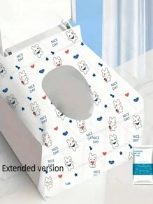 5个一次性马桶套，双层加厚印花，旅行酒店独立包装，无纺布马桶座套，防水一次性马桶套，卫生实用，适合青少年和成人 - 防水，强力粘合，便携式旅行马桶座保护套，易于清洁，独立包装浴室装饰秋季装饰