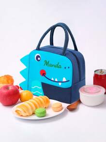 1pc Customized Name Letter Theme Insulated Lunch Bag, Linen Blend, Ideal Gift For Back To School, Anniversary, Birthday Party,Delicate Romance