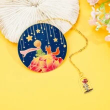 Creative Cartoon Night Sky Round Pendant Bookmark, Fun Reading Companion