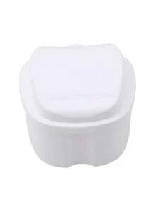 1 pièce Boîte de bain portable pour soins dentaires pour prothèses, nettoyage de fausses dents avec filet d'égouttage suspendu. Boîte de rangement pour le bain des fausses dents, en forme de pomme avec filtre à mailles - support de prothèse transparent et boîte de rangement pour des soins bucco-dentaires faciles