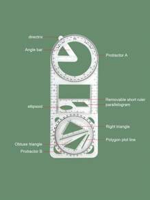 中小学数学多功能可旋转绘图尺 初高中学生几何尺 三角尺量角器 - 均碼 - 查看 10