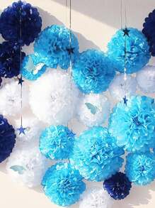 8 piezas de pompones de papel, pompones de papel de colores mixtos modernos para fiestas, Navidad