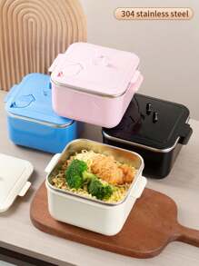 304 Stainless Steel Lunch Box Ramen Bowl, With/Without Stainless Steel Inner Layer, Suitable For Office Workers And Students, Insulated Bento Box Container - Multicolor - View 2