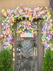 1 rollo de 10 yardas de cinta de malla decorativa para Pascua, cinta para hacer arcos, coronas, guirnaldas y envoltura de regalos para fiestas y decoración primaveral del hogar para regalos de Pascua 2025