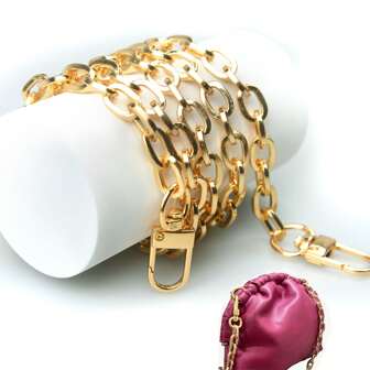 Guldfärgad metall handväska kedja rem 8,5 mm tjock - O-ring Crossbody väska kedja, utbyte handväska axelrem för DIY Craft