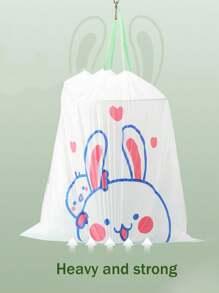 2 件/4 件可爱塑料垃圾袋，家用，可爱兔子和熊印花，加厚，大号，带抽绳