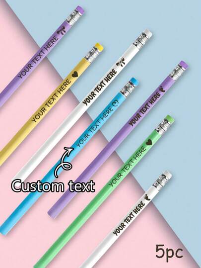 LICVIC 5/10/20/50/100/200 Pcs Custom Engraving Text Pencils, Personalized Pencils For Kids, Customized Pencils Personalized Bulk, Multi-Functional, Ornamental, Letter, Stylish, Modern, Colorful, Cute, Adorable, Casual, Custom, Personalized, Unique, Customized, Baby Gifts, Ideal Gifts For Him, Ideal Gifts For Her, Son, Daughter Back To School,Kids,Urban Gala
