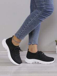 Women's Fashionable Bohemian Style Thick Sole Super Light Non-Slip Breathable Casual Sneakers, Women's Outdoor Running Shoes