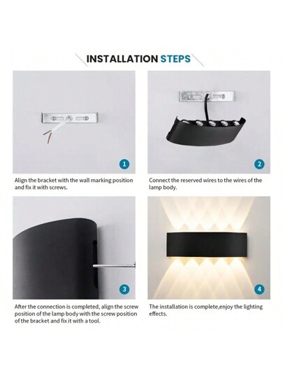 Pcs, Indoor Wand Light, Moderne Warm Verlichting Bedroom Bedside Lamp, Corridor Up Down ative Lights, Stairs, Living Room, Garage, Background view 8