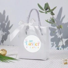 5 件蝴蝶结复活节礼品手提袋，花饼干蛋糕礼品袋，高档纪念品透明袋 - 復活節手提袋 - 查看 5