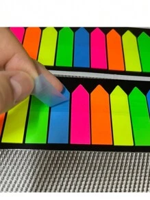 Notas adesivas com marcador de régua post it marcador de página livro papelaria escritório stick notes flags - Multicolorido - Visão 3