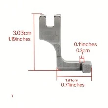 Pied de biche pour machine à coudre T168/T69, pied pour fermeture éclair monobrin, accessoire pour fermeture éclair invisible, en acier de grade industriel, convient à la plupart des machines, gris argent