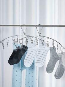 1 件 20 夹衣架，防风晾衣架衣架，加厚不锈钢晾衣架，用于晾晒袜子、胸罩、内衣、丝袜和手套