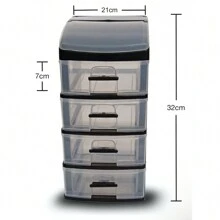 Organizador Cajonera De Escritorio 4 Niveles Oficina Escolar Joyero Para Anillos Pulseras - Negro - Ver 5