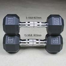 Mancuerna hexagonal recubierta de goma XPFitness, 50 Lb