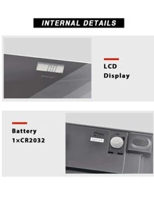 An Ultra-Thin 1.7cm Glass Panel Simple And Stylish Weight Scale For Home Use With High Precision, Small Body Fat Scale, Weight Loss Scale, Human Body Weight Scale, Home Scale - LCD Display - Maximum Weight Limit 150kg - Smart And Simple - Black And Gray - 30*30 Cm Home Bathroom Decor Summer