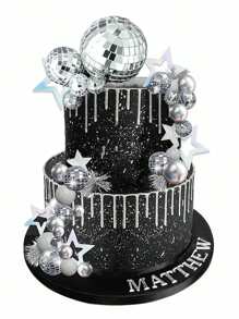 10pcs Disco Ball Cake Topper With Wooden Sticks, Glittering Disco Mirror Ball Decorations For DIY Birthday Cakes, Anniversary, Bar And Adult Party Celebrations