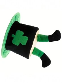 Sanrio 1pc St. Patrick's Day Clover Chimney Hat, Unisex Irish Festival Novelty Party Headwear, Disposable Carnival Themed Accessories, Hand Wash Only, No Feathers, Celebratory Headwear