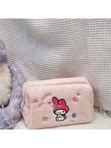 Sanrio 1pc Cute Cinnamonroll And Large Capacity Makeup Bag Japanese Style Simple Cartoon Cosmetic Pouch,For Holiday Beach, Bathroom Collection, Bedroom Collection, Large Capacity