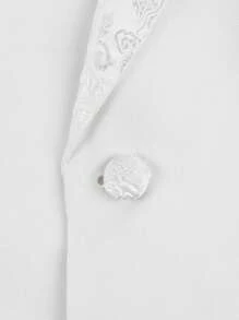 4 件套男童西装套装：夹克 + 背心 + 裤子 + 领结，适合婚礼、庆典和日常穿着 - 白色 - 查看 8