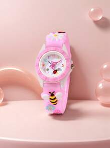 2pcs/Set Simple And Lovely Children's Watch Lovely Painting Decorated Watch, Thanksgiving, Party Holidays, Luxury Out Of Everything, Return To School, Children's Gifts