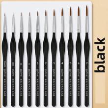 11pcs Small Fine Pointed Tip Paintbrush Set, Micro Sized Detail Paint Brushes Suitable For Acrylic, Watercolor, Oil Painting, Model