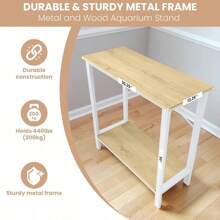 20/37 Gallon Aquarium Stand - White Metal Pine Top