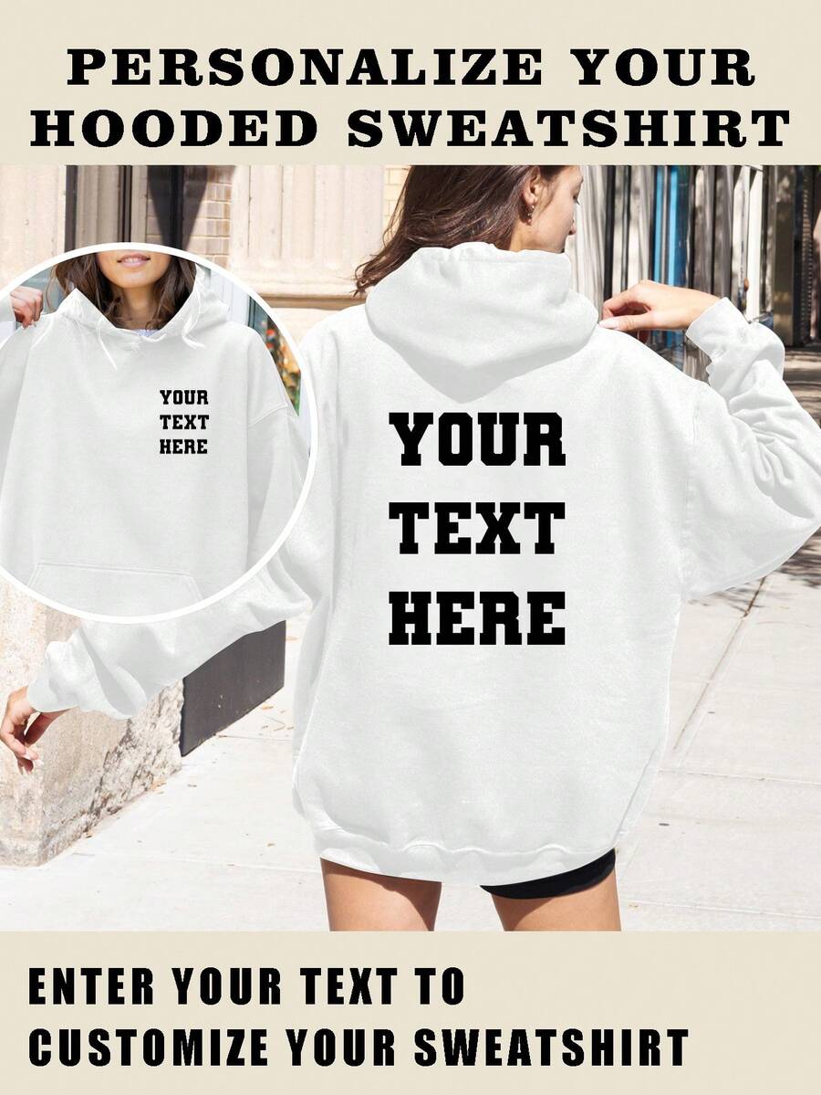 圣诞节、感恩节定制礼物,女士连帽衫,可添加您自己的文字和图片(家庭照片、自拍、宠物照片、朋友照片、派对照片)来设计您的个性化印花连帽衫,可印制公司标志,适合作为婚礼礼物、派对礼物、生日礼物、万圣节服装、圣诞礼物、装饰品、狗狗图案、独特、定制、送给她、家人、朋友的理想礼物,适合节日、假期、周年纪念日等场合,休闲白色 - 白色 - 查看 1