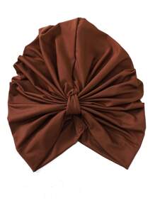 1 chiếc khăn xếp li màu trơn dành cho phụ nữ Hồi giáo, có nắp đậy phía sau - Nhiều màu - Xem 2