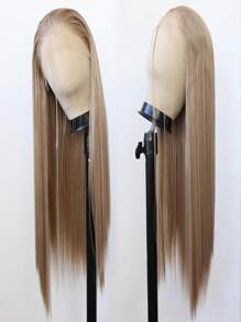 websterwigs 13x4 Platinum Blonde Lace Front Wig, 26 Inch Long Straight Synthetic Lace Front Wig, Pre-Plucked Hairline, Heat Resistant Fiber Hair, Silky Straight Wig For Women, Cosplay, Party, Daily Wear, Halloween
