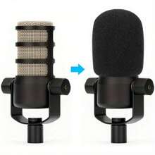 Newks Premium Black Microphone Cover - Thickened Washable Sponge, Breathable,Strong Elasticity