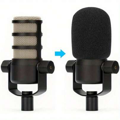  Newks Premium Black Microphone Cover - Thickened Washable Sponge, Breathable,Strong Elasticity