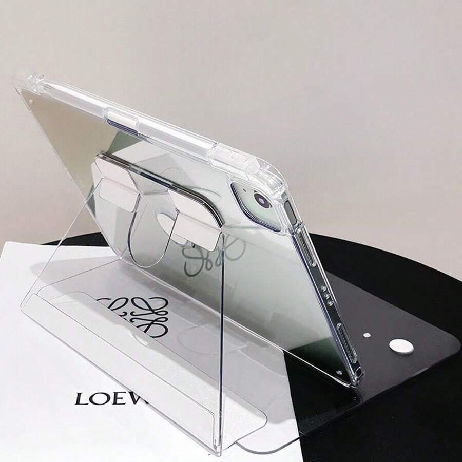 360° 旋转透明平板支架，二合一亚克力三折支架，兼容 iPad Mini 6/7、iPad 7/8/9/10/11、iPad Air 3/4/5、iPad Air 11/13、iPad Pro 11/13、iPad 9.7/10.2/10.5/10.9/11/12.9、2019/2020/2021/2022/2024/2025