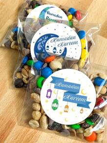 15/35/70 miếng dán quà tặng hình tròn tùy chỉnh cho tháng Ramadan, có thiết kế và văn bản cá nhân hóa, thích hợp cho lễ kỷ niệm Ramadan, trang trí quà tặng ngày lễ, trang trí bàn và trang trí tiệc. - Nhiều màu - Xem 5