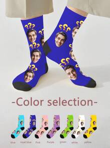 1 Pair Custom Face Socks, Custom Photo Sock, Custom Printed Socks, Personalized Funny Face Socks, Custom Picture Socks, Put Any Face On The Socks, Anniversary Gift, Valentine Gift, Birthday Gift