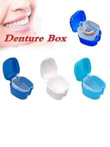 1 pièce Boîte de bain portable pour soins dentaires pour prothèses, nettoyage de fausses dents avec filet d'égouttage suspendu. Boîte de rangement pour le bain des fausses dents, en forme de pomme avec filtre à mailles - support de prothèse transparent et boîte de rangement pour des soins bucco-dentaires faciles