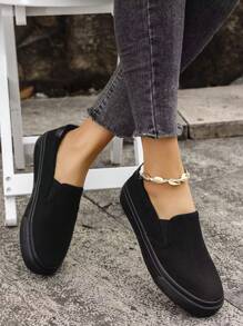 New Couple's Canvas Shoes, Fashionable Casual Walking Shoes - màu đen - Xem 3