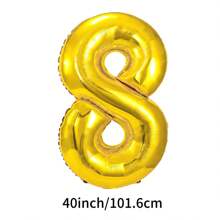 40 Inch Large Numbers Balloon, Foil Mylar Big Number Balloon For Birthday Party Supplies Decorations,