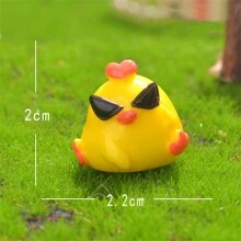 1pc Cute Cartoon Lucky Chick Micro Landscape Desktop Decoration, Funny Chick Wearing Sunglasses DIY Small Accessory - Multicolor - View 7