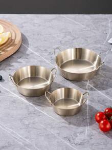 1 Peça, Prato de Molho Chanfrado Duplo Criativo de Aço Inoxidável 304 de 8cm / 10cm / 12cm, Modelo Extra Grosso, Borda Reta Sem Borda Enrolada, Pode Conter Molho para Salada, Ketchup, Também Pode Conter Petiscos e Dim Sum, Molho de Chili Coreano Redondo Comercial Prato de Molho de Sabor de Molho de Soja, Prato de Molho, Kimchi e Prato de Vegetais Frios, Materiais Escolares - Prata - Visão 12