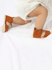 婴儿男童女童夏季凉鞋派对婚纱平底鞋新生儿婴儿鞋初学步鞋学步鞋0-18个月 - 棕色 - 查看 10