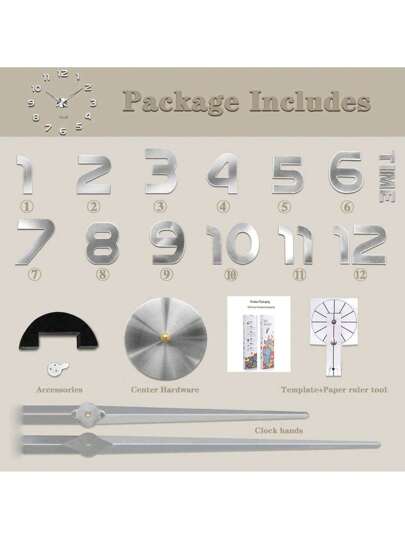 Large 3D DIY Wand Klok Arabic Numerals Frameless Spiegel Surface Sticker Home Living Room Bedroom(Black),Home ,Room Birthday Graduation Bedroom Dormitory Back To School view 7